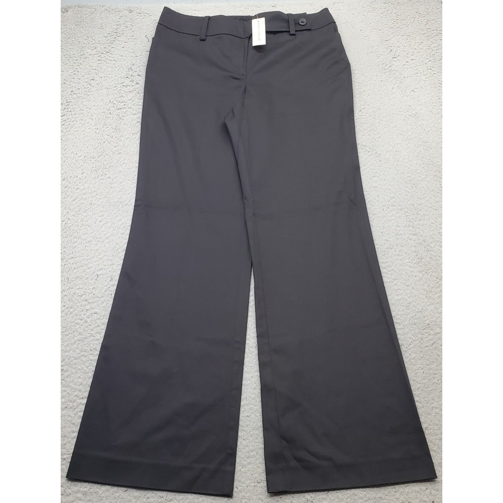 Ann Taylor Signature Dress Pants Womens 10 Black Wide Leg Career High Waisted